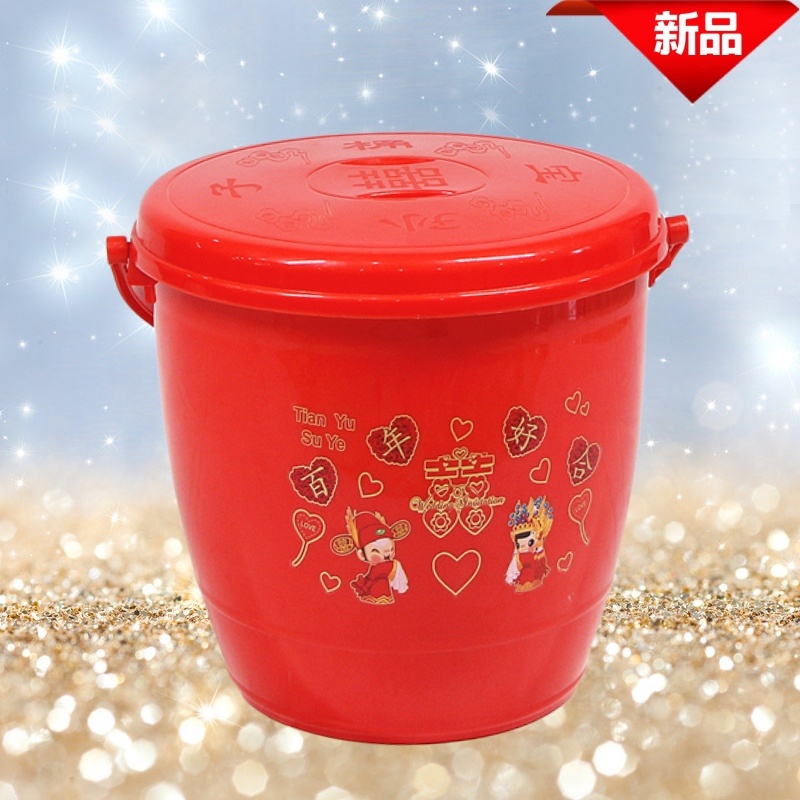 Spittoon Home Bedroom With Lid Wedding Sitting Bedpan Light Maternal Red Bucket Night Special High Foot Room