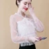 Áo sơ mi khoét sâu gợi cảm, váy mùa thu phong cách phương tây, quần áo phụ nữ đầu mùa thu, thời trang mới thời trang sành điệu khí chất voan ren ren - Áo sơ mi chiffon ren Áo sơ mi chiffon ren
