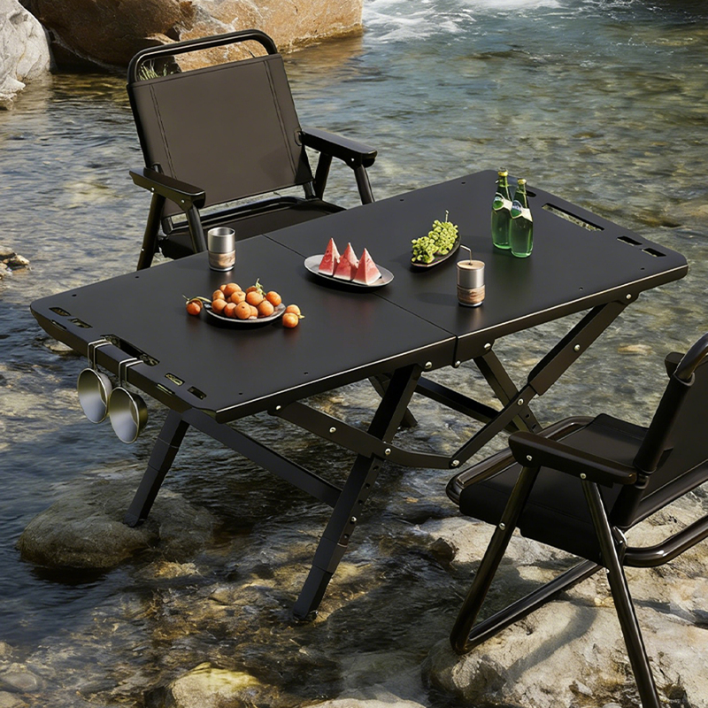 Outdoor Camping Tables and Chairs, Tactical Folding Tables, Portable Lightweight Picnic Tables and Chairs Set, Complete Set of Picnic Equipment