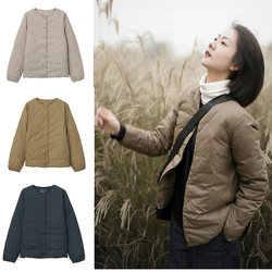 Unprinted Original Women's Lightweight Down Jacket Portable Collarless Warm Short Thin 2023 Short Jacket