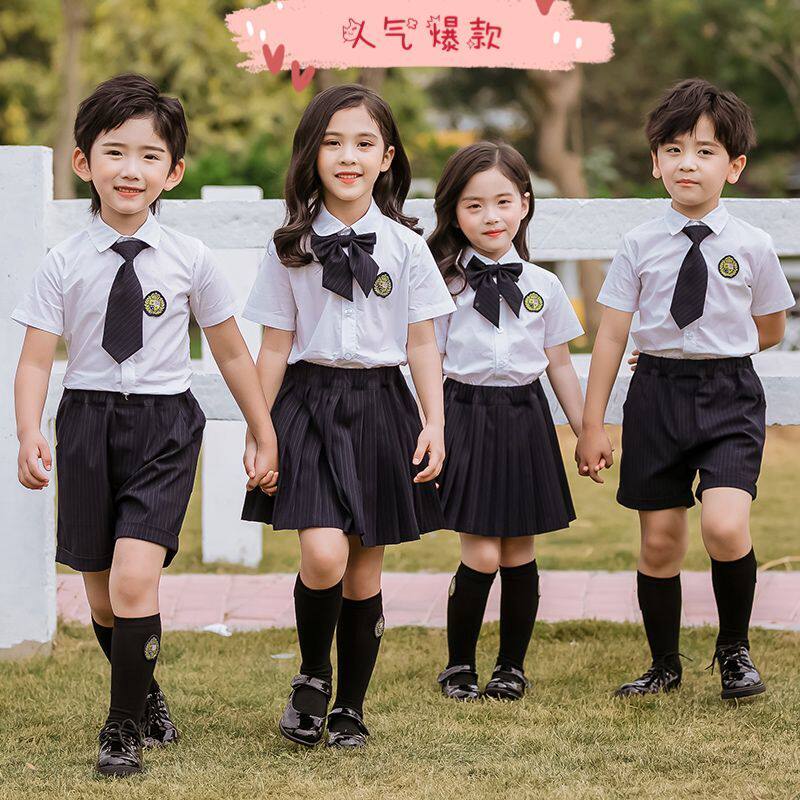 Kindergarten garden uniform summer new short-sleeved college suit children's graduation clothing class uniform primary school uniform customization