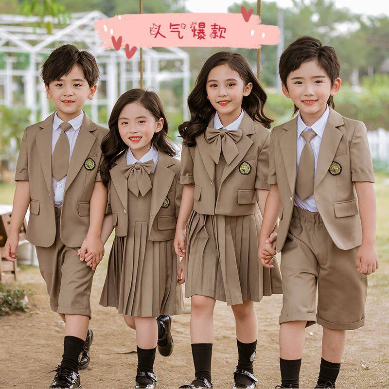 Kindergarten Summer Junior Primary School Uniform for Boys and Girls School Uniform Short Sleeved Children
