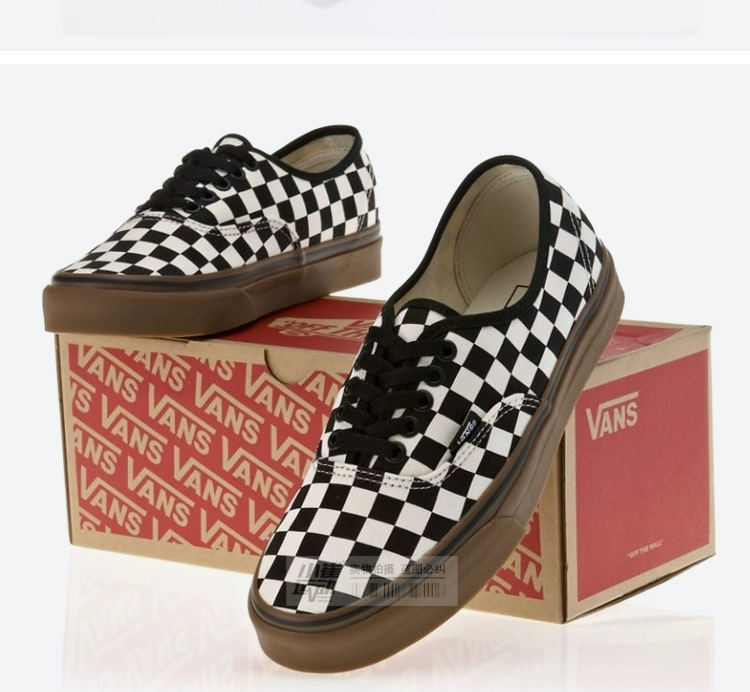 Vans Authentic cổ điển thấp hàng đầu kiểm tra giày nam và nữ giày trượt ván thể thao giản dị VN0004MKIBB - Dép / giày thường