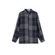 2024 new linen plaid shirt for women high-end spring and autumn loose casual cardigan shirt long-sleeved temperament top