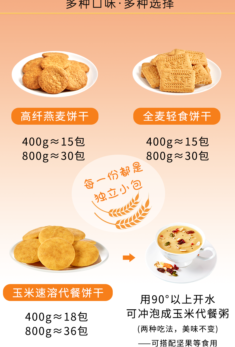 【谷悦园】全麦粗粮饼干400g