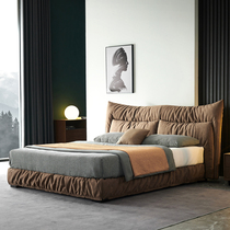 Modern minimalist Nordic 1 8 m Double beds Extremely Minimalist Wedding Bed Soft Bed Cloth Art Bed SILENT WIND 1 5 GENUINE LEATHER BED