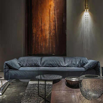 Nordic light extravagant baxter with the same cloth art sofa Living room Small family Type of cream Wind Elephant ears Silent Wind Genuine Leather