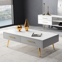 Coffee table simple modern Nordic small apartment living room Italian coffee table TV cabinet combination rectangular minimalist white