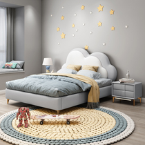Net Red childrens bed boy single bed 1 5 meters girl princess bed girl bed 1 meter 35 light luxury leather bed cloud bed