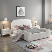 Children and girls princess bed single solid wood 1 2 meters 1 5 storage American 1 8 meters Net Red Girl ins leather bed