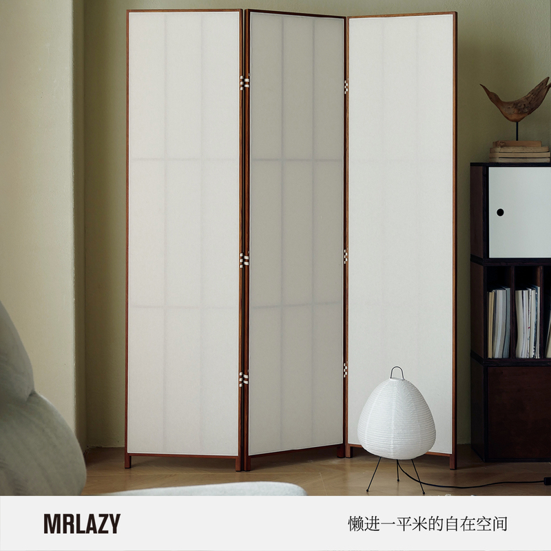 Mrlazy Foldable Japanese-Style Screen, Movable Living Room Partition, Simple Blocking Screen with a High-End Feel, Wooden Home Screen Mrlazy Foldable Japanese-Style Screen, Movable Living Room Partition, Simple Blocking Screen with a High-End Feel, Wooden Home Screen