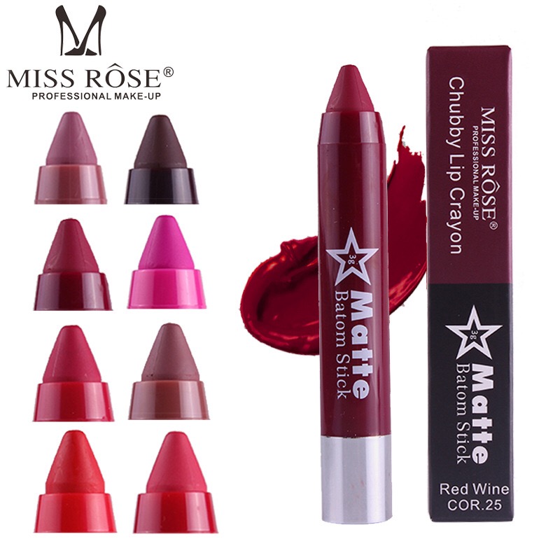 MISS ROSE lipstick pen is full of charm 8-color rotating lipstick AliExpress Amazon's popular foreign trade makeup