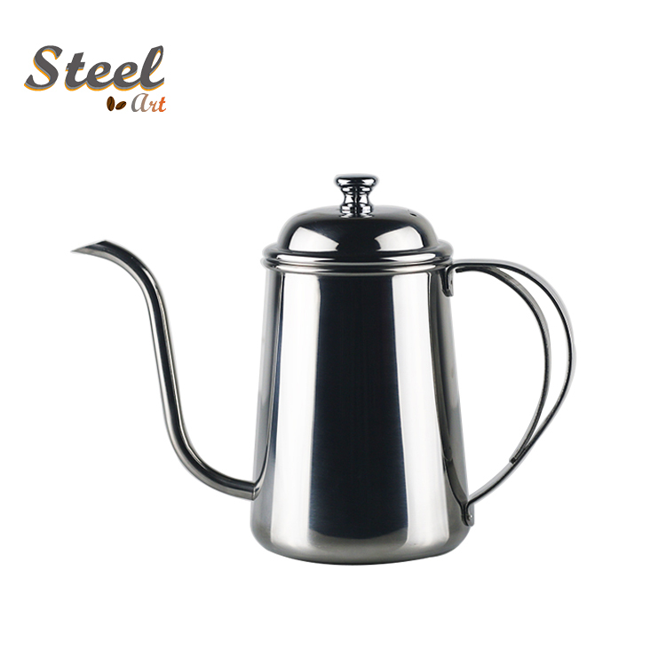 Japanese-Style Stainless Steel 304 Coffee Pour-Over Kettle, Narrow Spout Kettle, Long Spout Household Drip-Style American Pour-Over Coffee Kettle