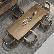 Solid wood tea table and chair combination of modern office board tabletable tea table tea table household room tea table tea table tea table