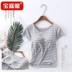 Với ngực đệm ngắn tay t-shirt áo sơ mi-free bra cup một mảnh nửa tay áo T-shirt áo womens Mordale đáy thể thao. 