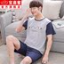 Mens đồ ngủ mùa hè bông ngắn tay mùa hè mens trẻ vest quần short bông cotton phù hợp với gia đình cộng với kích thước. 