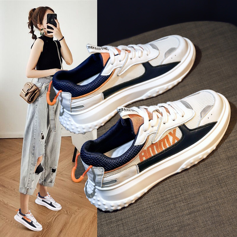 Small White Shoes Women 2022 New Fall Thin style Breathable Mesh Surface Sports Women Shoes Shoes 100 Hitch Casual Old Daddy Shoes