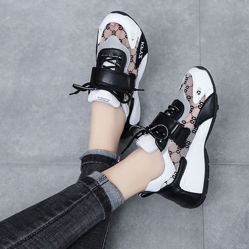 2022 New Summer Nets Red Tennis Shoes Women's Tennis Noodles Breathable Muffin Lady Sports Casual 100 Hitch Sandals