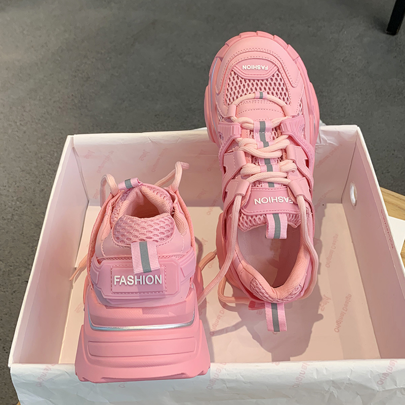 Old Daddy Shoes Women Ins Tide 2022 New Summer Net Face Breathable Net Red Pops Women Shoes 100 Hitch Casual Sneakers