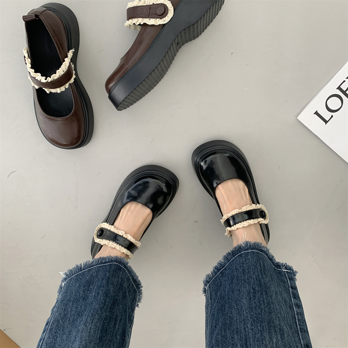 Japanese thick - sole Mary Jane Small Leather Shoes in the spring of 2022 new sweet retro French student jk uniform single shoes