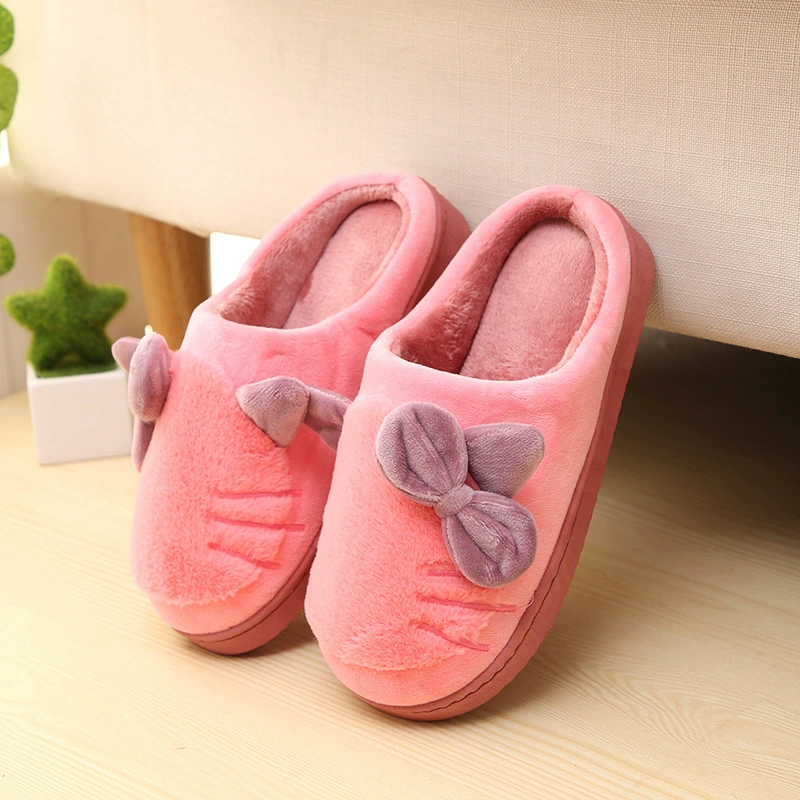 Flash Jiao cotton dép nữ nền tảng mùa đông Hàn Quốc dễ thương nhà mùa đông dép bông nữ trong nhà ấm áp với dép