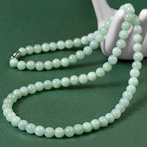 Natural jade necklace for women in animal year Burmese jade beads light green jade beads pendant gift