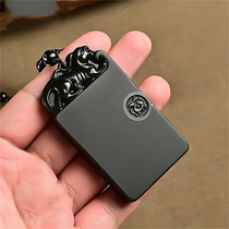 Natal young green pagoda green one fine ancient beast safe and sound brand Hetian jade mens pendant neck gift