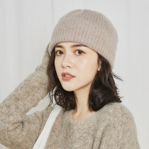 Wool hat womens autumn and winter new Korean version wild thickened warm ear protection leisure windproof pullover knitted hat