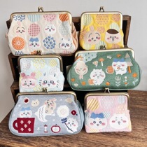 (In stock) Japan Chiikawa new embroidered gold bag large capacity belly bag cute storage bag