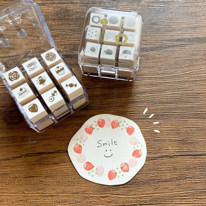 [in Stock] Japanese Beverly Mini Journal Wooden Stamp Set