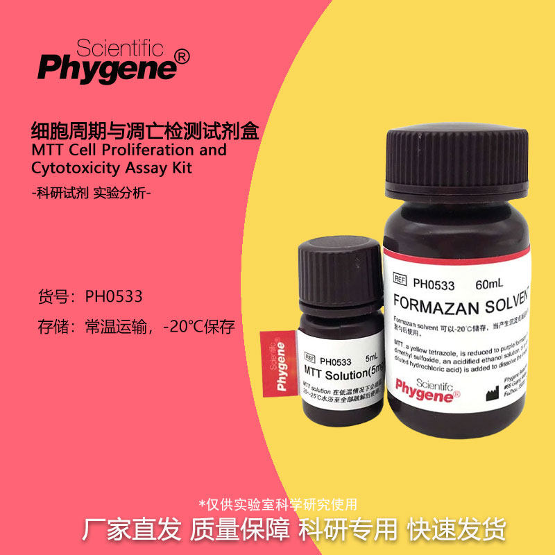 MTT细胞增殖及细胞毒性检测试剂盒 MTT Assay [PH0533 PHYGENE]