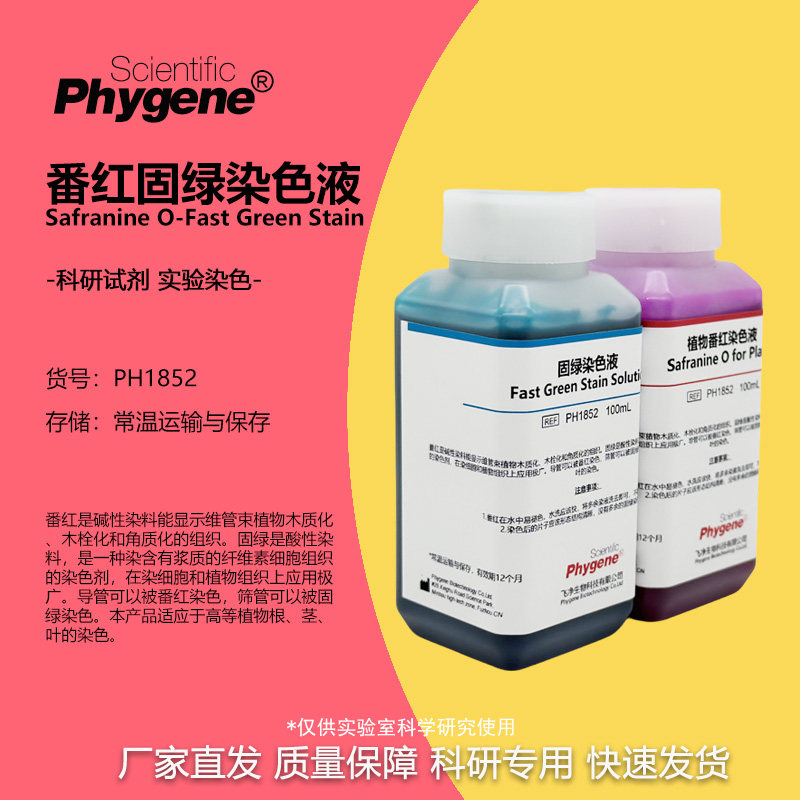 植物番红固绿染色液 植物标本染色 2&times;100mL 科研实验 PHYGENE
