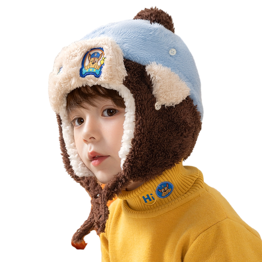 汪汪队儿童帽子男童雷锋帽加绒秋冬2025新款保暖护耳帽宝宝冬季帽