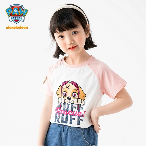 Летняя детская трендовая милая футболка для девочек, детская одежда, короткий рукав