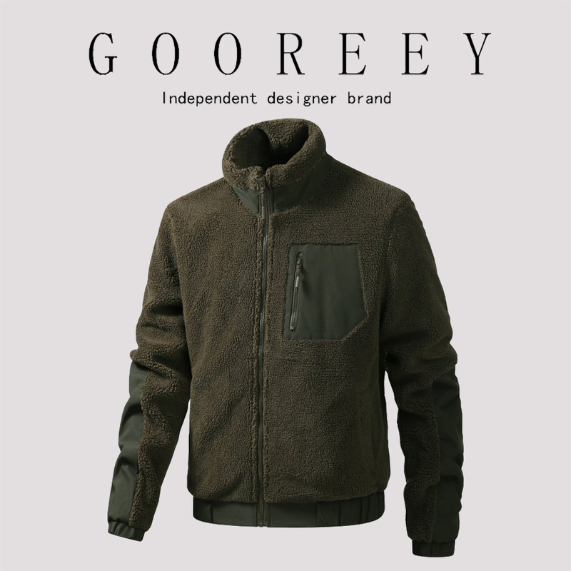 Gooreey Teddy Fleece Stand Collar Jacket Men's Thickened Warm Multi-Pocket Outdoor Cotton Coat Winter Gooreey Teddy Fleece Stand Collar Jacket Men's Thickened Warm Multi-Pocket Outdoor Cotton Coat Winter
