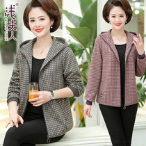 New mom spring jacket short 40-50 middle-aged and elderly women spring and autumn fashion loose jacket belly top