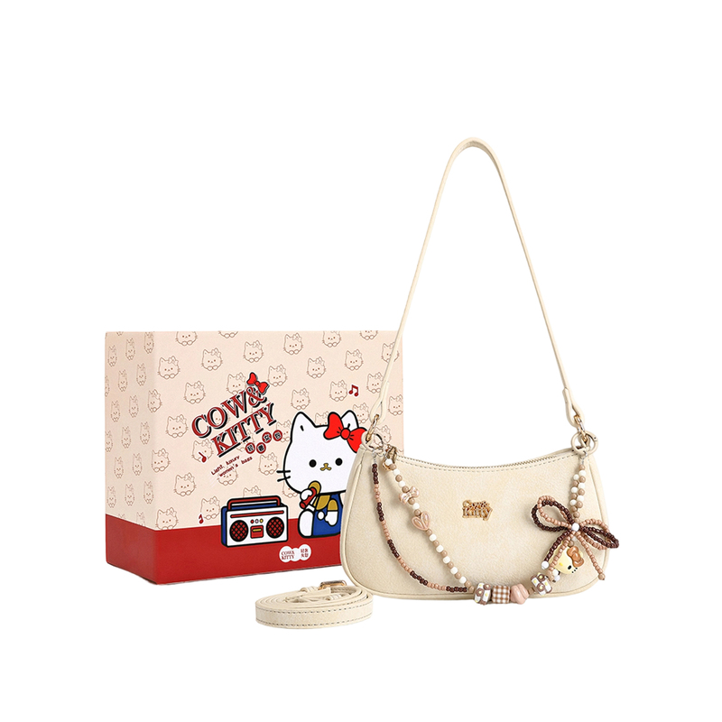 Official Website Genuine Cow&Kitty Cartoon Underarm Bag for Women 2026 New Crescent-Shaped Versatile Handbag Shoulder Bag Official Website Genuine Cow&Kitty Cartoon Underarm Bag for Women 2026 New Crescent-Shaped Versatile Handbag Shoulder Bag