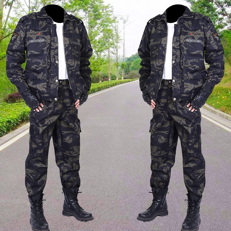 Camouflage Suit for Men, Spring and Autumn, Thickened Workwear, Auto Repair, Welding, Wear-Resistant, Dirt-Resistant, Construction Site Work Clothes, Work Uniform