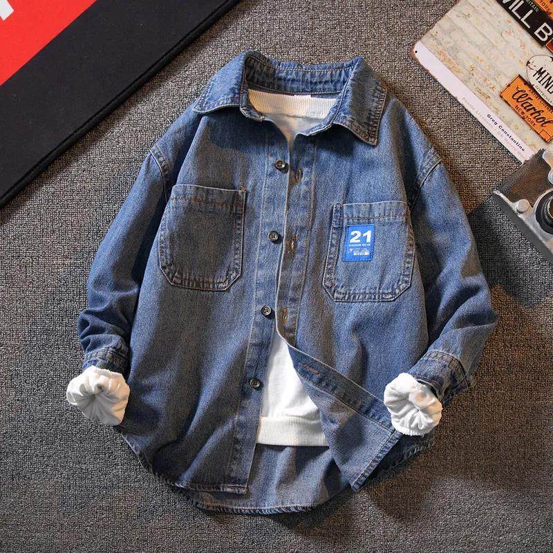 Children Suit Boy Spring Loaded Cowboy Shirt 2022 New CUHK Child Jacket Han Edition Boy Spring Autumn Shirt Tide