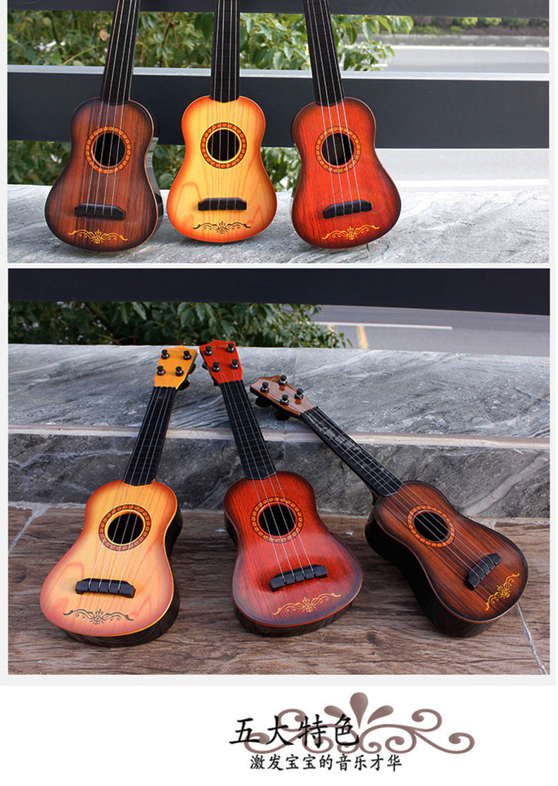 Trẻ em của đồ chơi guitar nhỏ có thể chơi bé mô phỏng ukulele người mới bắt đầu nhạc cụ âm nhạc đàn piano nam cô gái