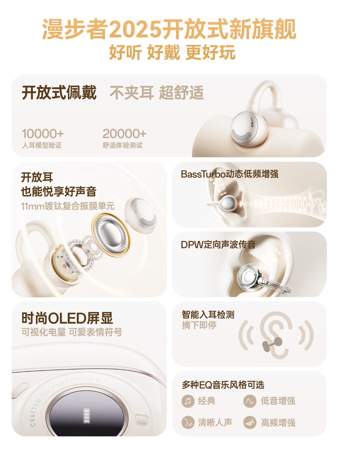 Edifier Clip-On Bluetooth Earphones, Wireless, Open-Ear, Dedicated for Sports and Running, 2025 New Model