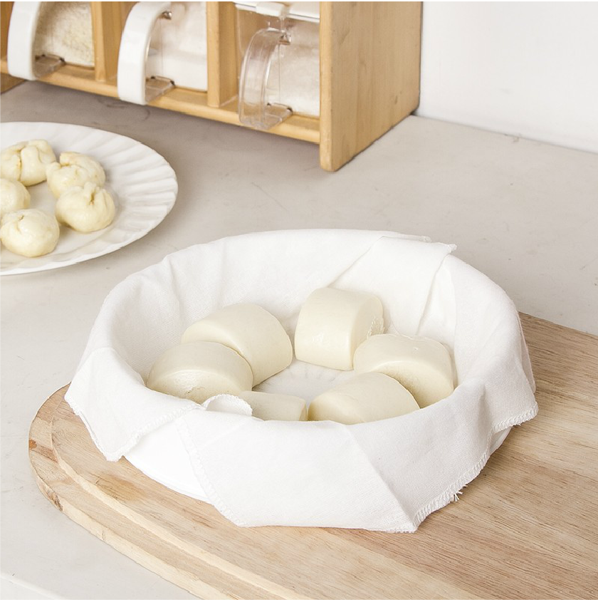 Cotton Round Steam Cage Cloth Steamed Stuffed Buns Buns Cushion Filter Nonstick Kitchen Household Items Utensils Small Department Steam Cage Cloth