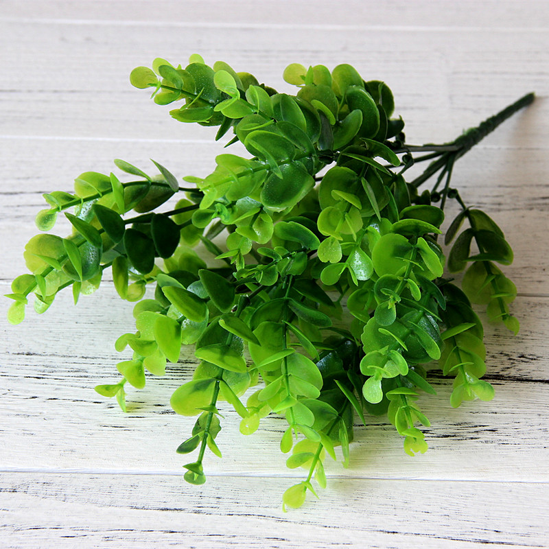 Khuyến mại mô phỏng nhựa hoa cỏ xanh lá đơn chi nhánh bạch đàn Milan cỏ bó cây xanh trang trí hoa - Hoa nhân tạo / Cây / Trái cây hoa mai giả