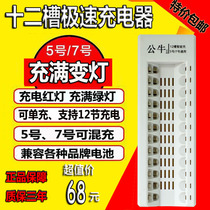 12 slot charger for No. 5 No. 7 rechargeable battery KTV wireless microphone toy camera battery charging