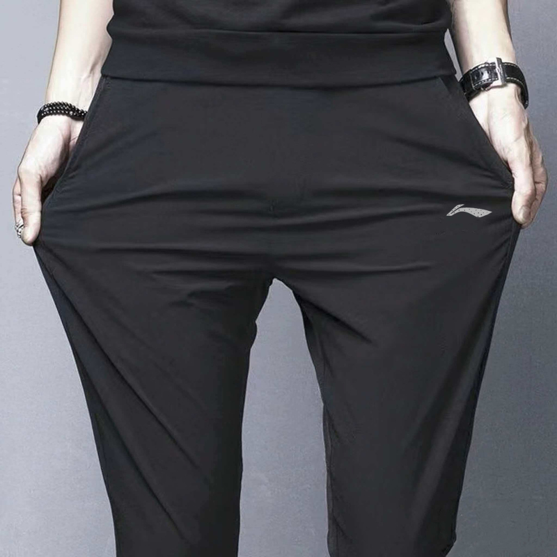 Brand Quick-Dry Pants for Men, Summer Thin Ice Silk Breathable Casual Pants, Loose Straight-Leg Sports Pants, Large Size Long Pants with Cuffs