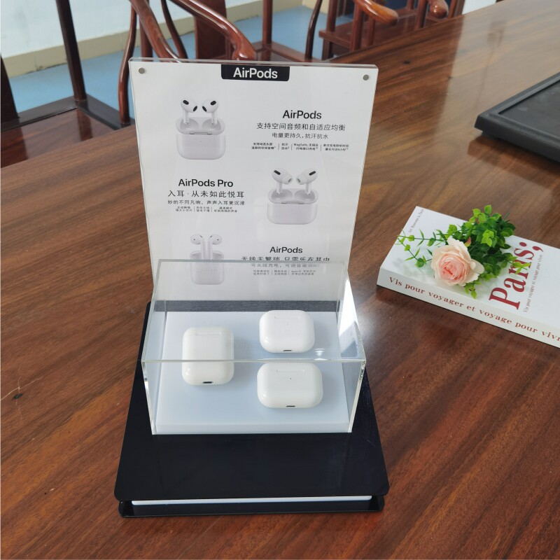 Luminous Display Case Airpods Headphone Show Shelf Wireless Earplug Holder Display Cartridges Hood Dust Exhibition