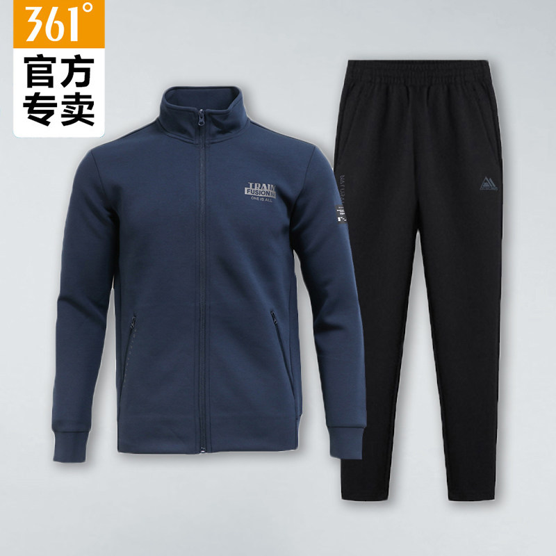 361 sports suit male 2022 spring new jacket knitted trousers casual training sportswear male