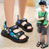 Летние сандалии для мальчиков, нескользящая детская модная универсальная пляжная обувь, мягкая подошва