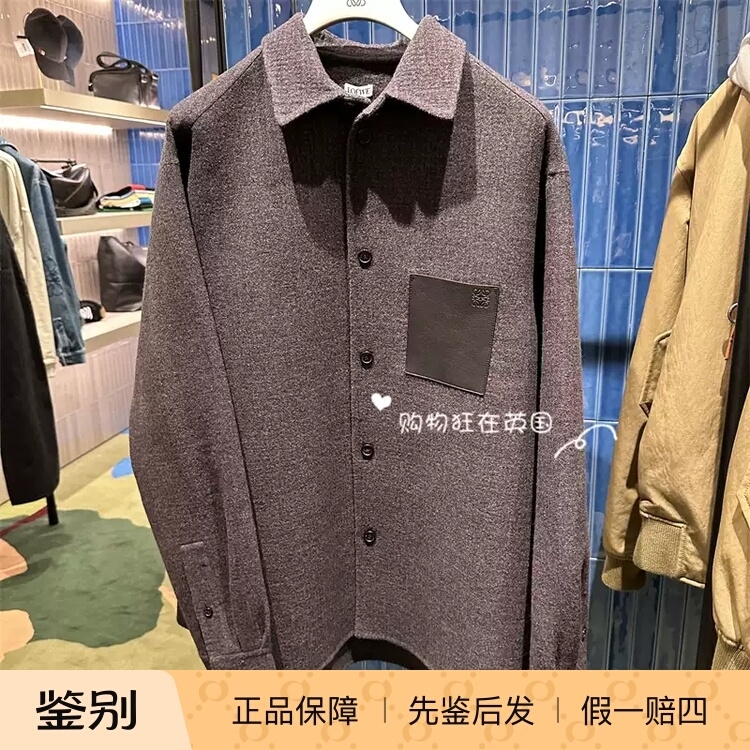 Loewe European Purchasing Agent 26 New Models Men's Leather Label Pocket Single-Breasted Shirt-Style Jacket