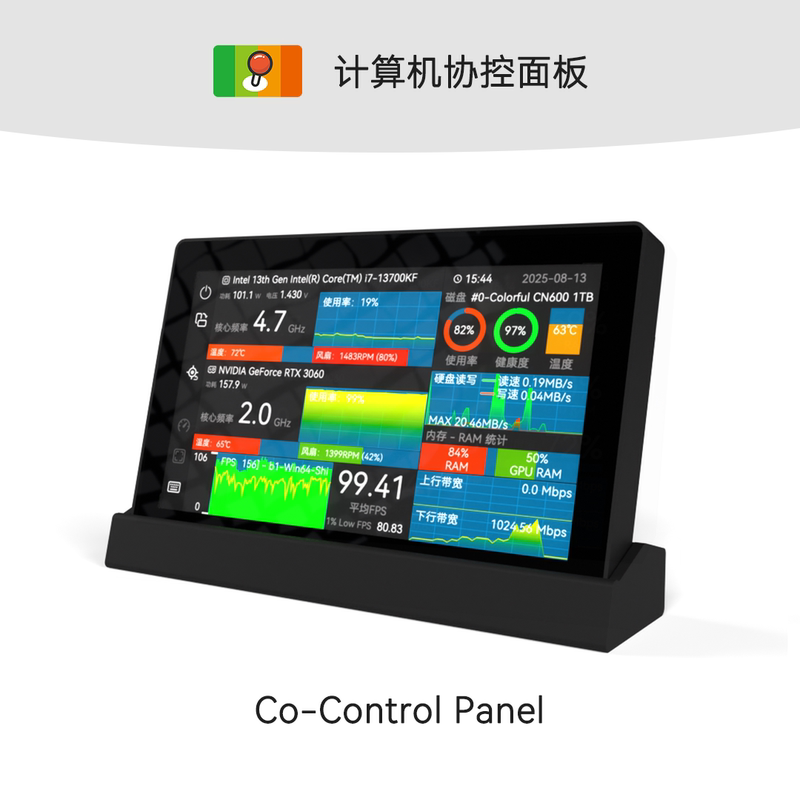 Computer Performance Monitoring 7inch Multifunctional Touch Screen Computer Secondary Screen Smart Desktop Setup Computer Control Panel